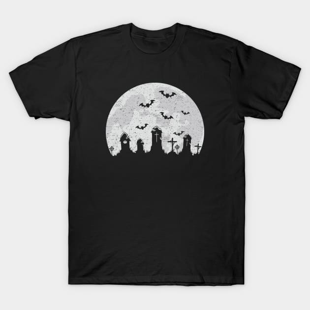 Full Moon Graveyard T-Shirt by HalloweenTown